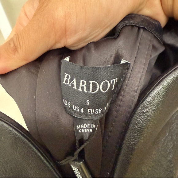 Bardot Eleni Vegan Leather Midi Dress In Black size 4 new with tags - Picture 6 of 8